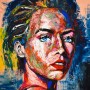 Original painting woman 100x100cm